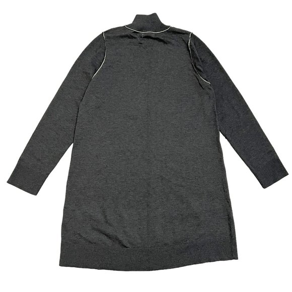 Max Studio Women's Size L Sweater Dress Dark Gray Long Sleeve Knit Mock Neck - Picture 3 of 7